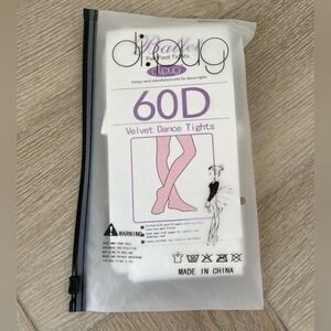 Di Pug White 60D Velvet Full Foot Dance Tights Size 10-14 1 Pair New